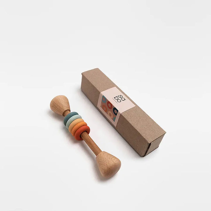 Wooden Rings Rattle - Lagoon