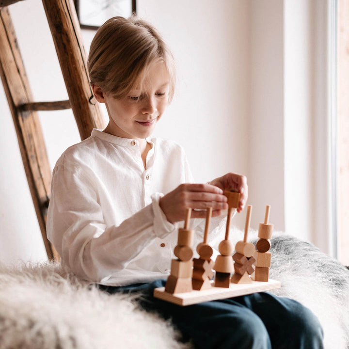 NEW Wooden Story Natural Stacking Toy