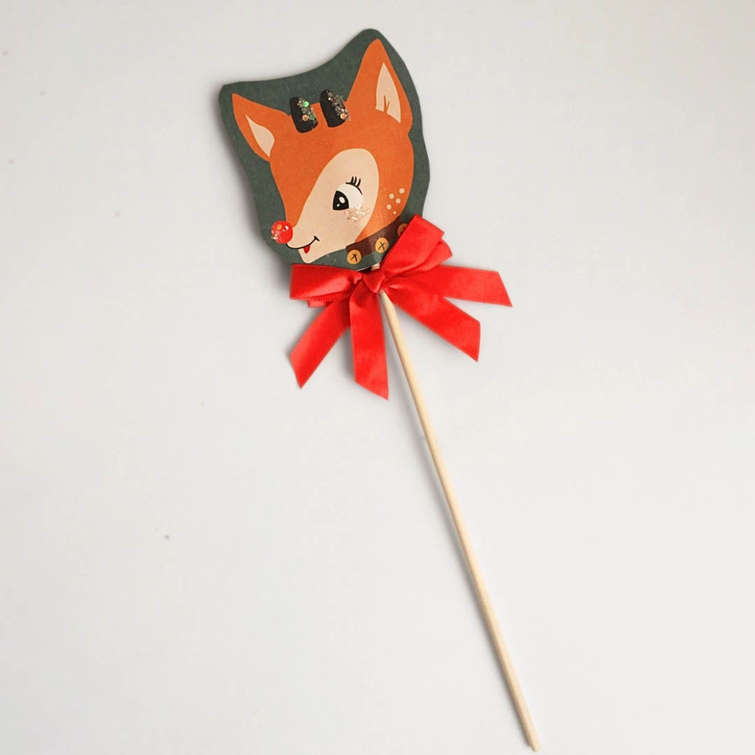Vintage Rudolph Christmas Handmade Party Wand Decoration