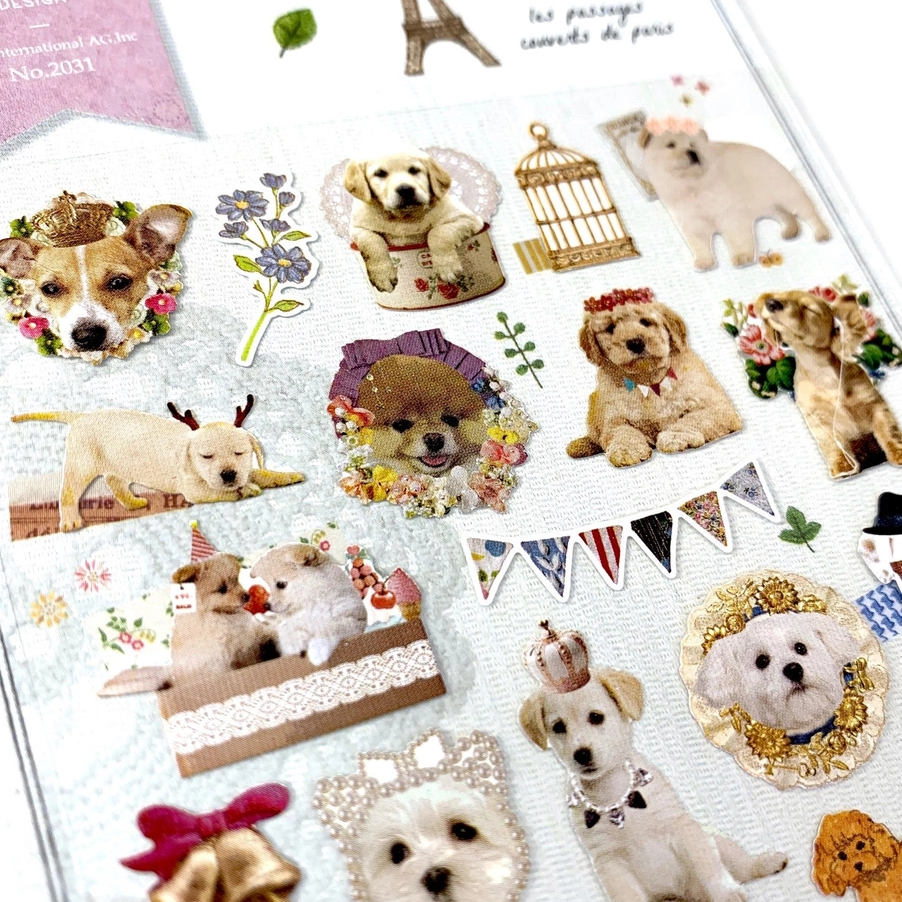 Parisian Puppy Sticker Sheet