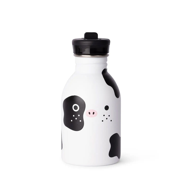 Stainless Steel Water Bottle - Ricecow - Black/White
