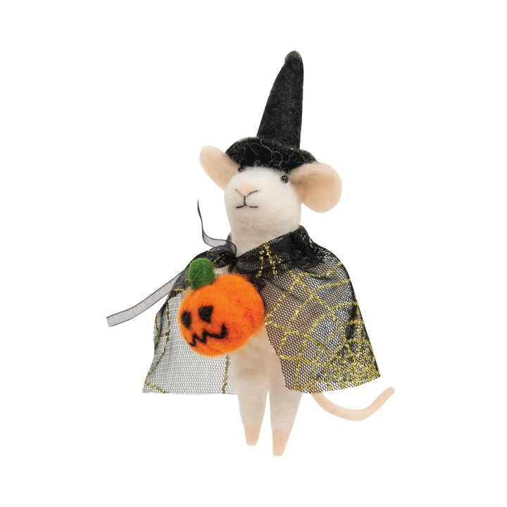 NEW Felted Witch Mouse Ornament