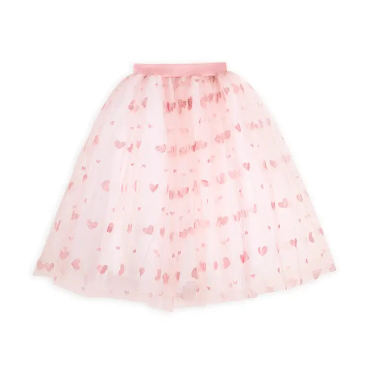 The Long Sequined Pink Heart Petticoat Skirt