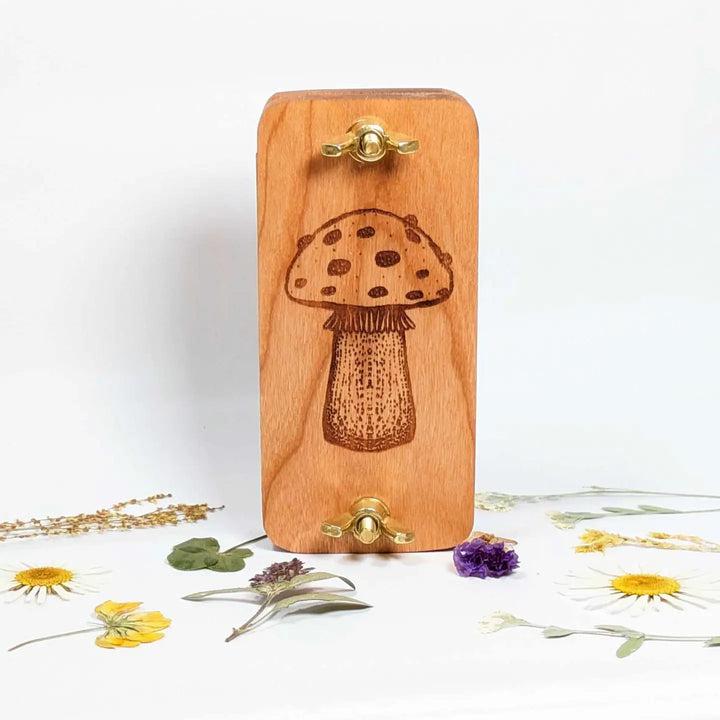 Wooden Pocket Sized Flower Press- Mushroom