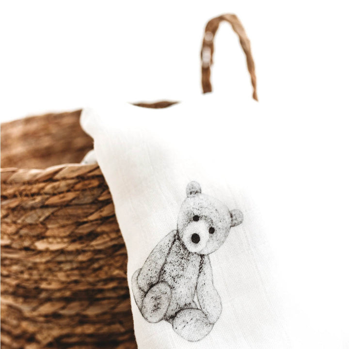 Organic Swaddle Blanket: Teddy Bear