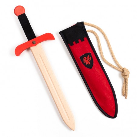 NEW Wooden Sword with Bag- Red