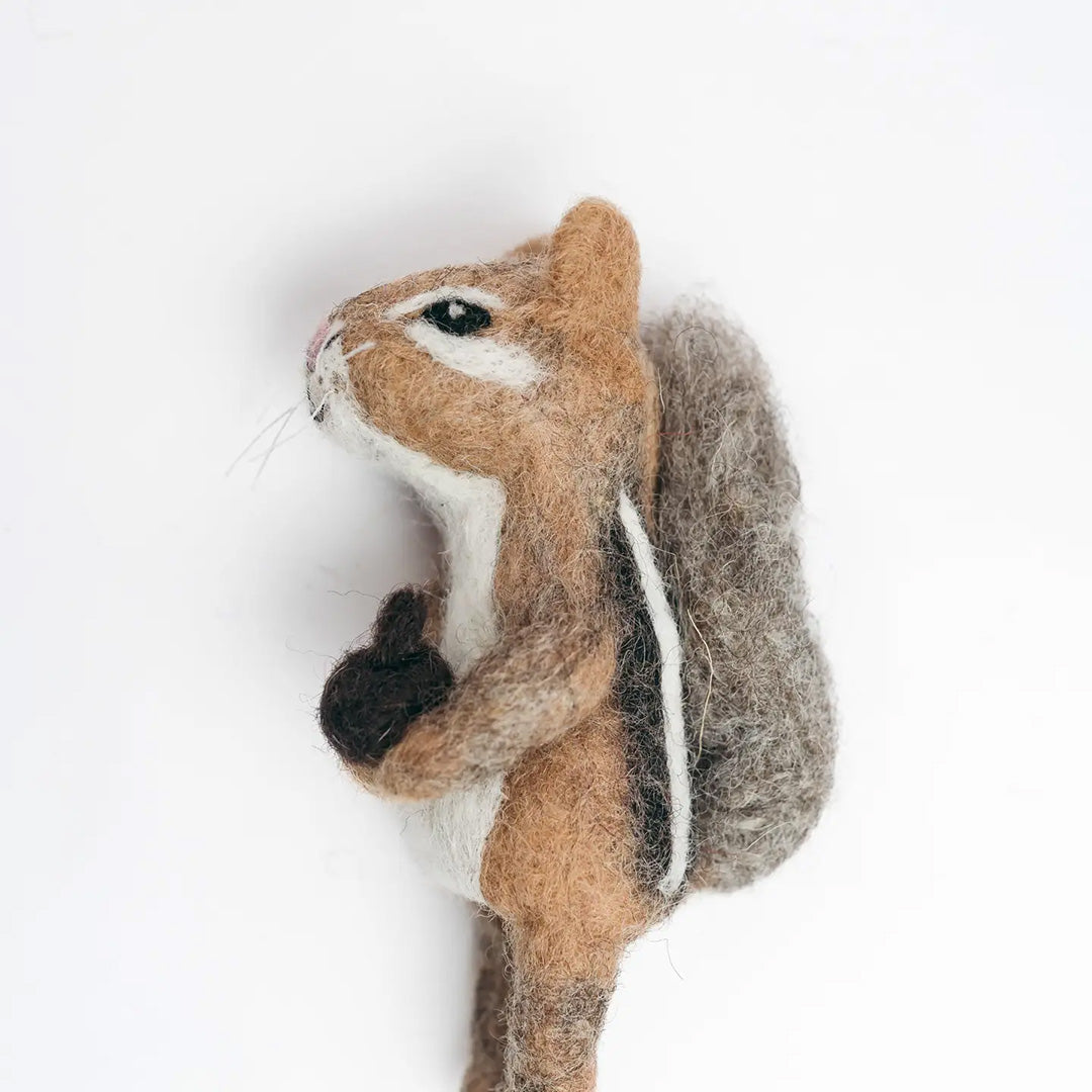 Wool Felt Finger Puppet- Chipmunk