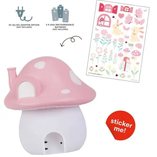 NEW Portable Lamp: Mushroom Pink House