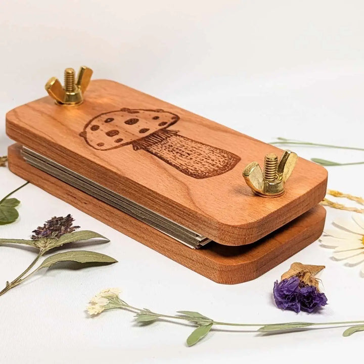 Wooden Pocket Sized Flower Press- Mushroom