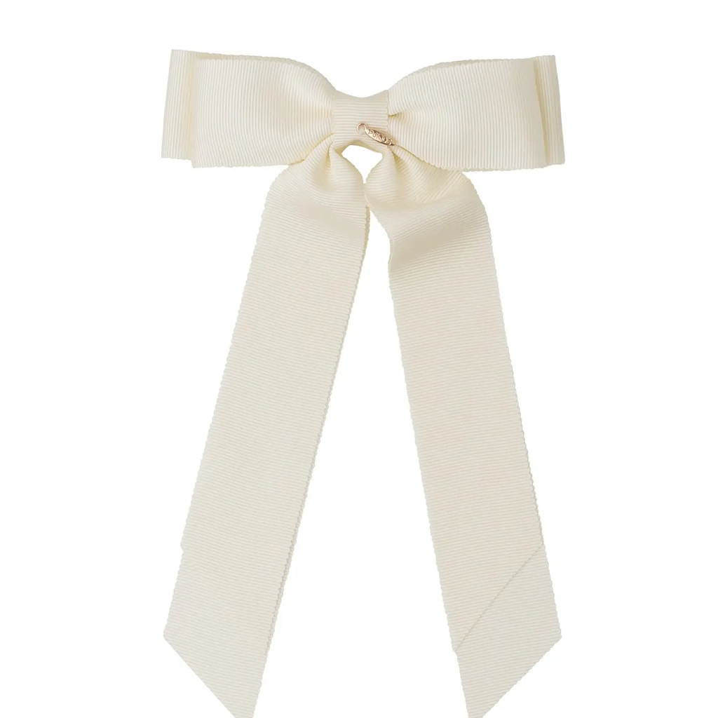 Kid's Madeline Petersham Long Tail Bow Clip - Ivory