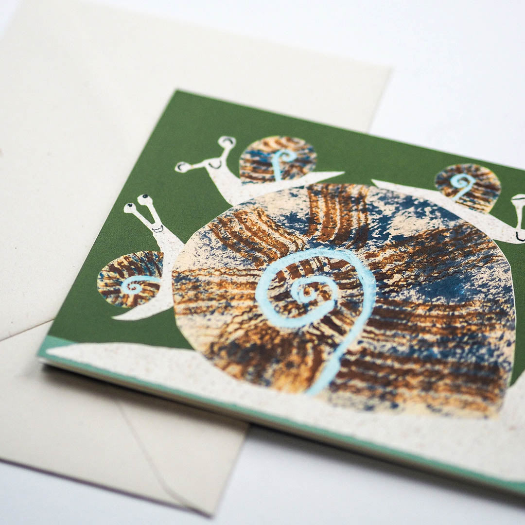 Greeting Card - Snail Family
