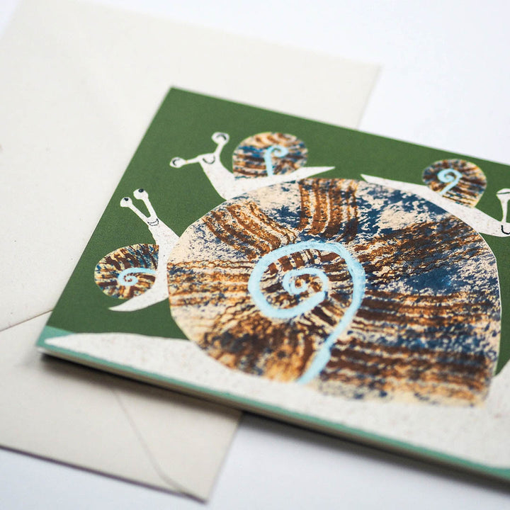 Greeting Card - Snail Family