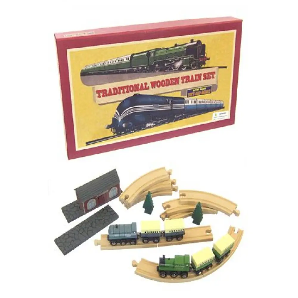 Traditional Wooden Train Set- Works with Brio!