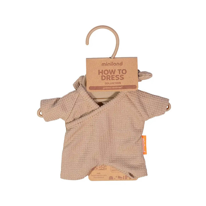 Doll Clothing: Brown Pajamas with Hat Set 8 1/4"