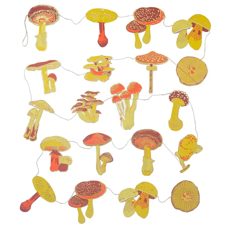 Mushroom Sewn Paper Garland