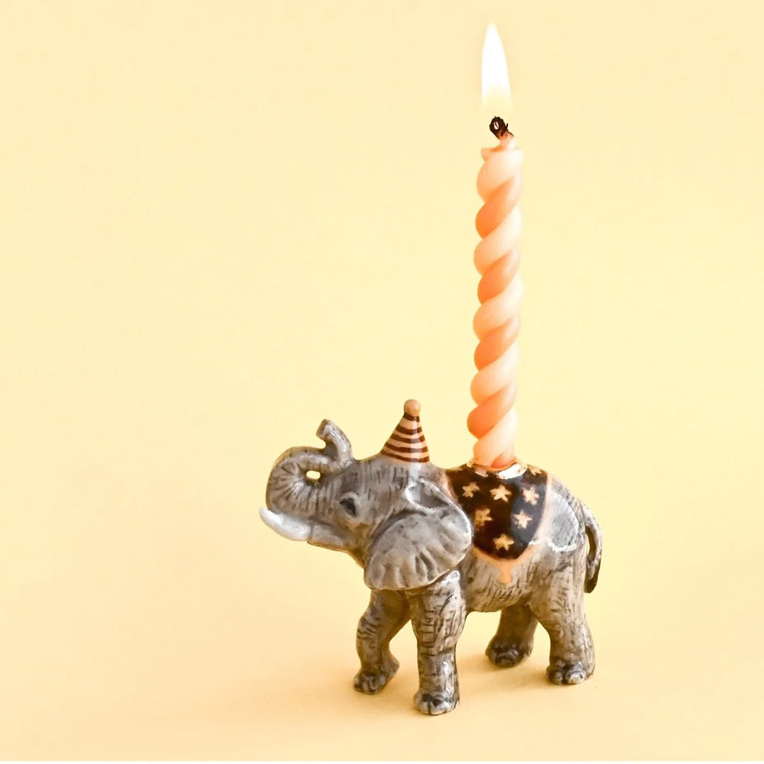 Limited Ceramic Cake Topper Candle Holder- Elephant