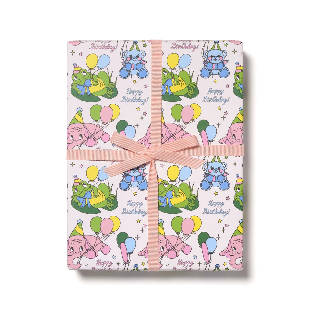 Birthday Animals Wrapping Paper Roll- Set of 3 Wrapping Paper