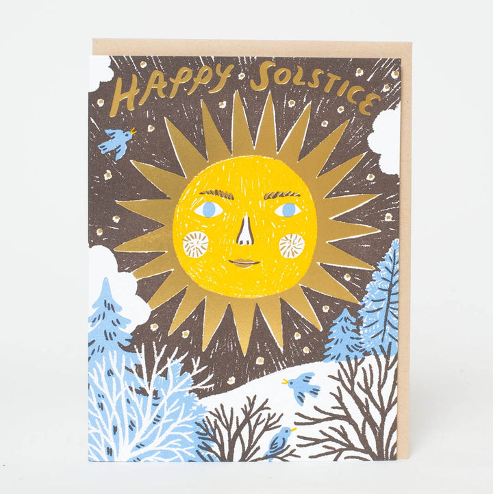 NEW Solstice Sun Letterpress Greeting Card by Phoebe Wahl