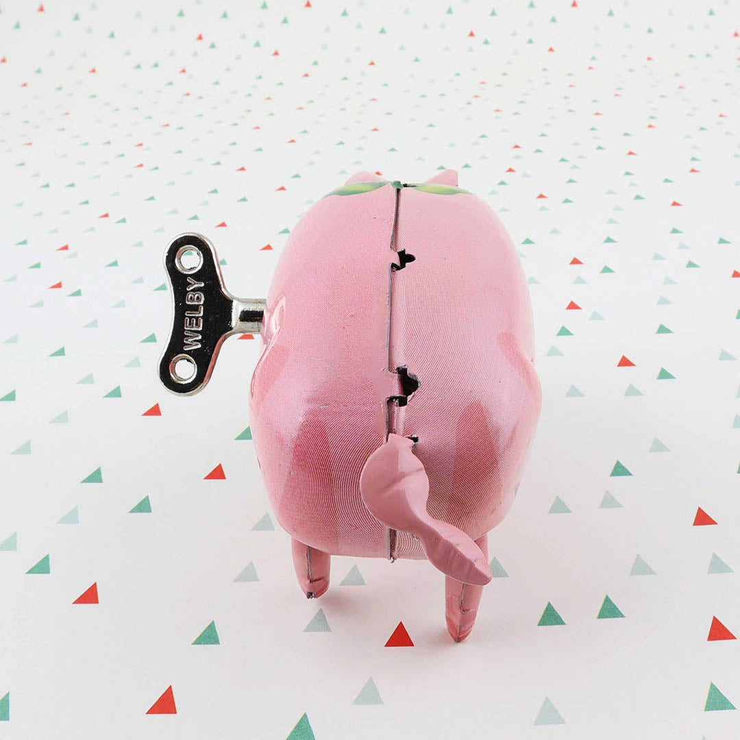 Retro Tin Toy Polly Pig - Blue Ribbon