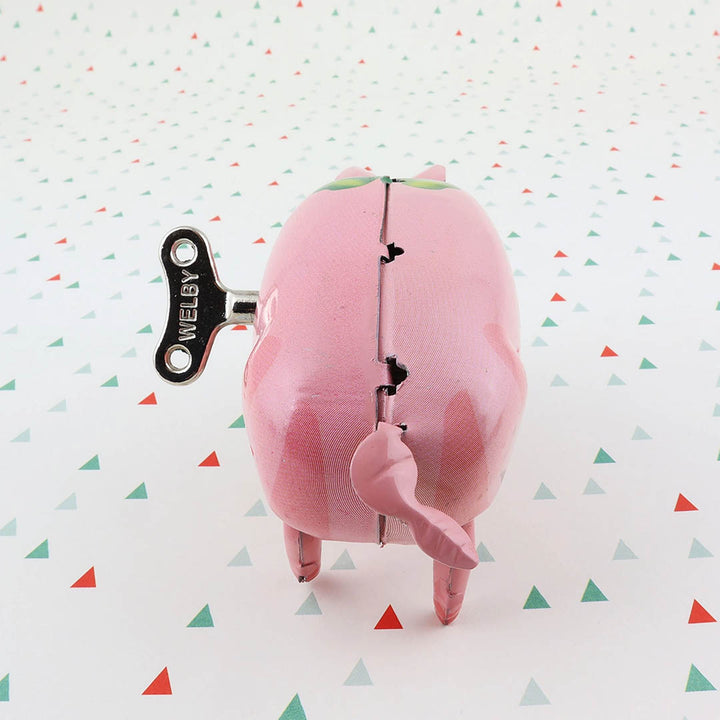 Retro Tin Toy Polly Pig - Blue Ribbon