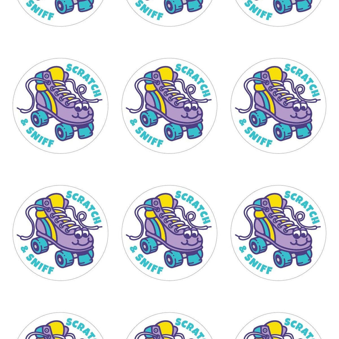 Grape Bubble Gum Roller Skate Scratch & Sniff Stickers