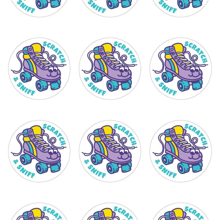 Grape Bubble Gum Roller Skate Scratch & Sniff Stickers