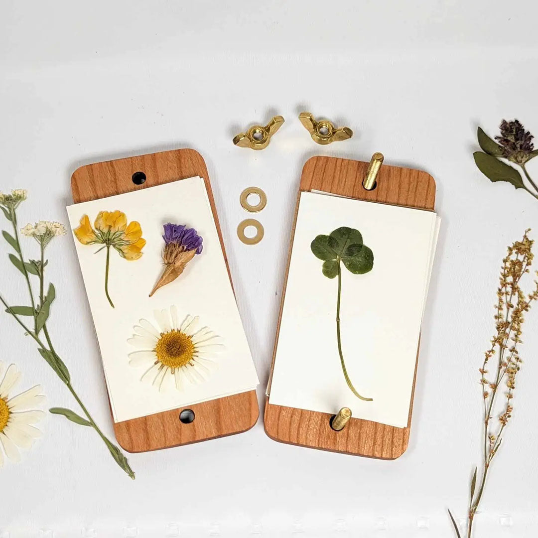 Wooden Pocket Sized Flower Press- Snowdrop Flower