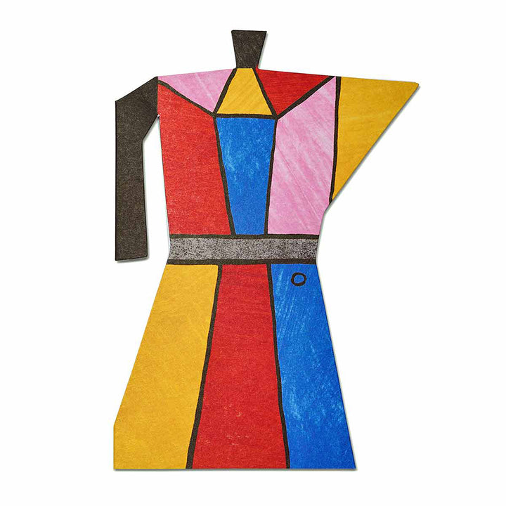 Color Block Coffee Pot Shaped Greeting Card