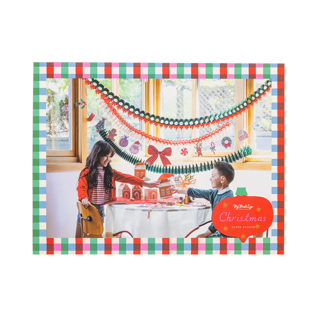 Colorful Christmas Cutouts Paper Banner