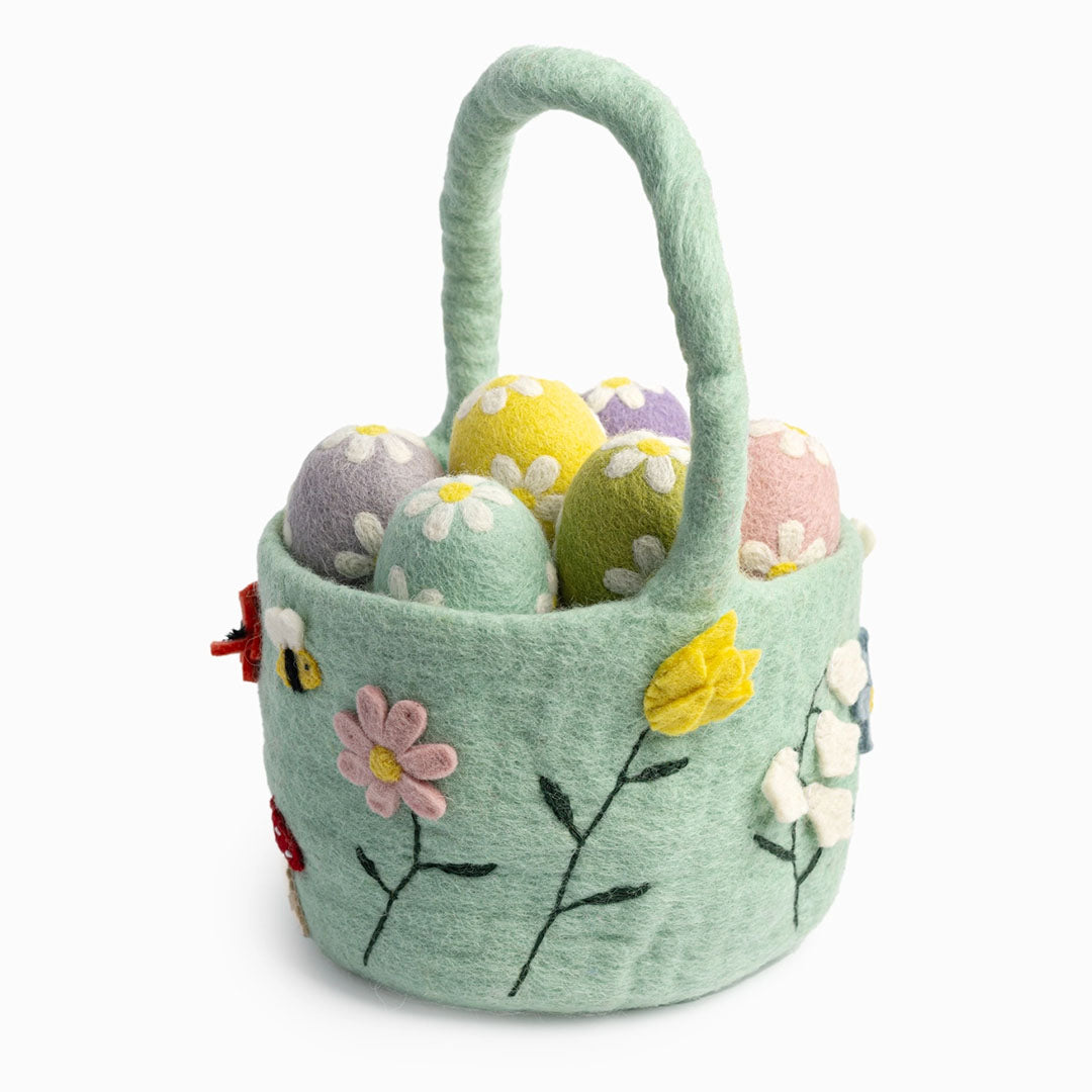 Felt Floral Easter Egg - Set of 6