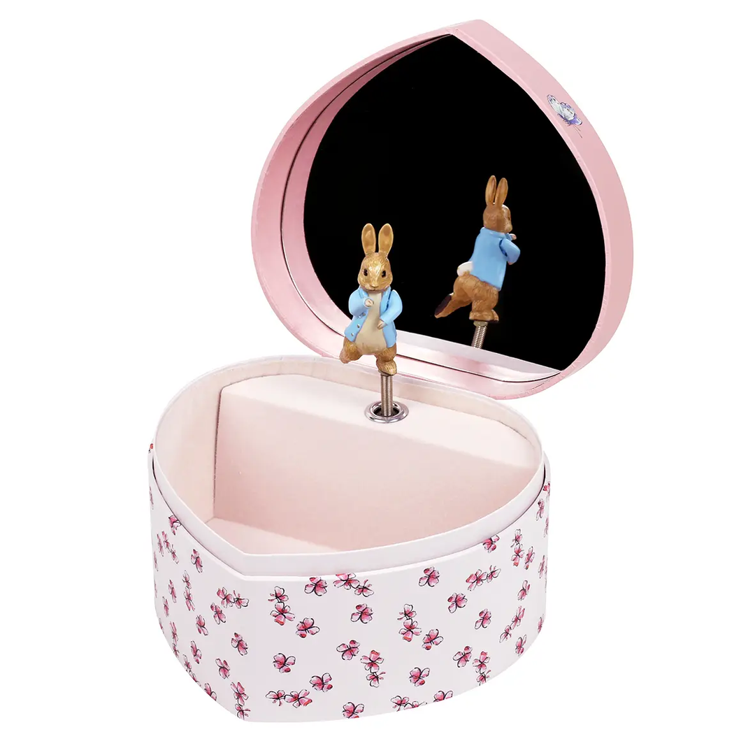 NEW French Treasure Musical Box- Heart Peter Rabbit