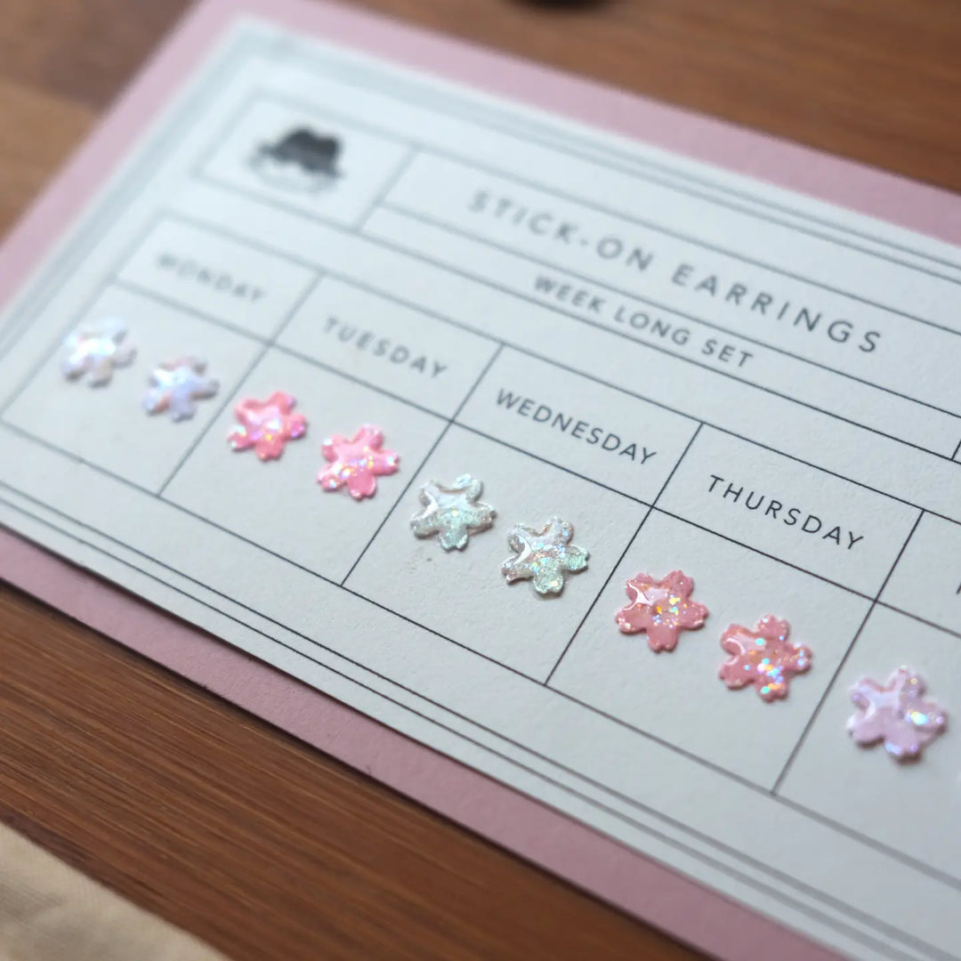 Limited Edition: Handmade Cherry Blossom Stick-On Earring Set