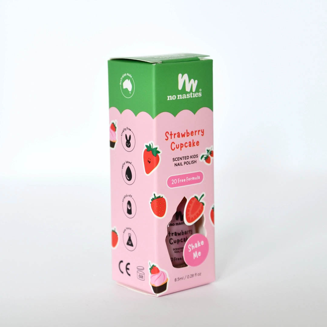 NEW Scented Non-Toxic Peel Off Nail Polish- Strawberry Cupcake