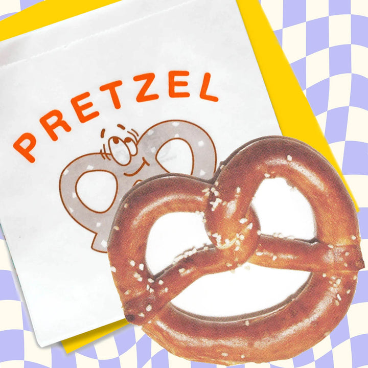 Retro NYC Pretzel Postcard With Envelope & Concession Bag