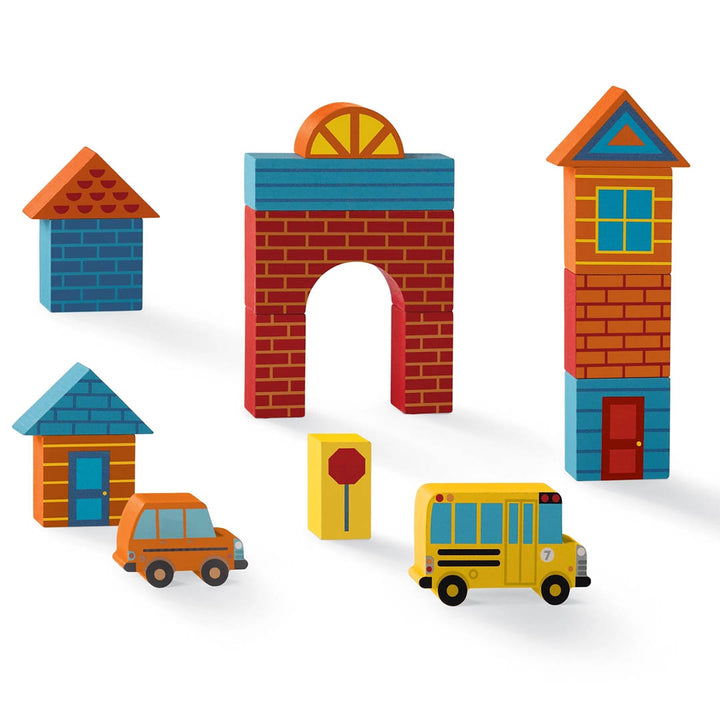 Build & Play Wood Blocks - Busy City