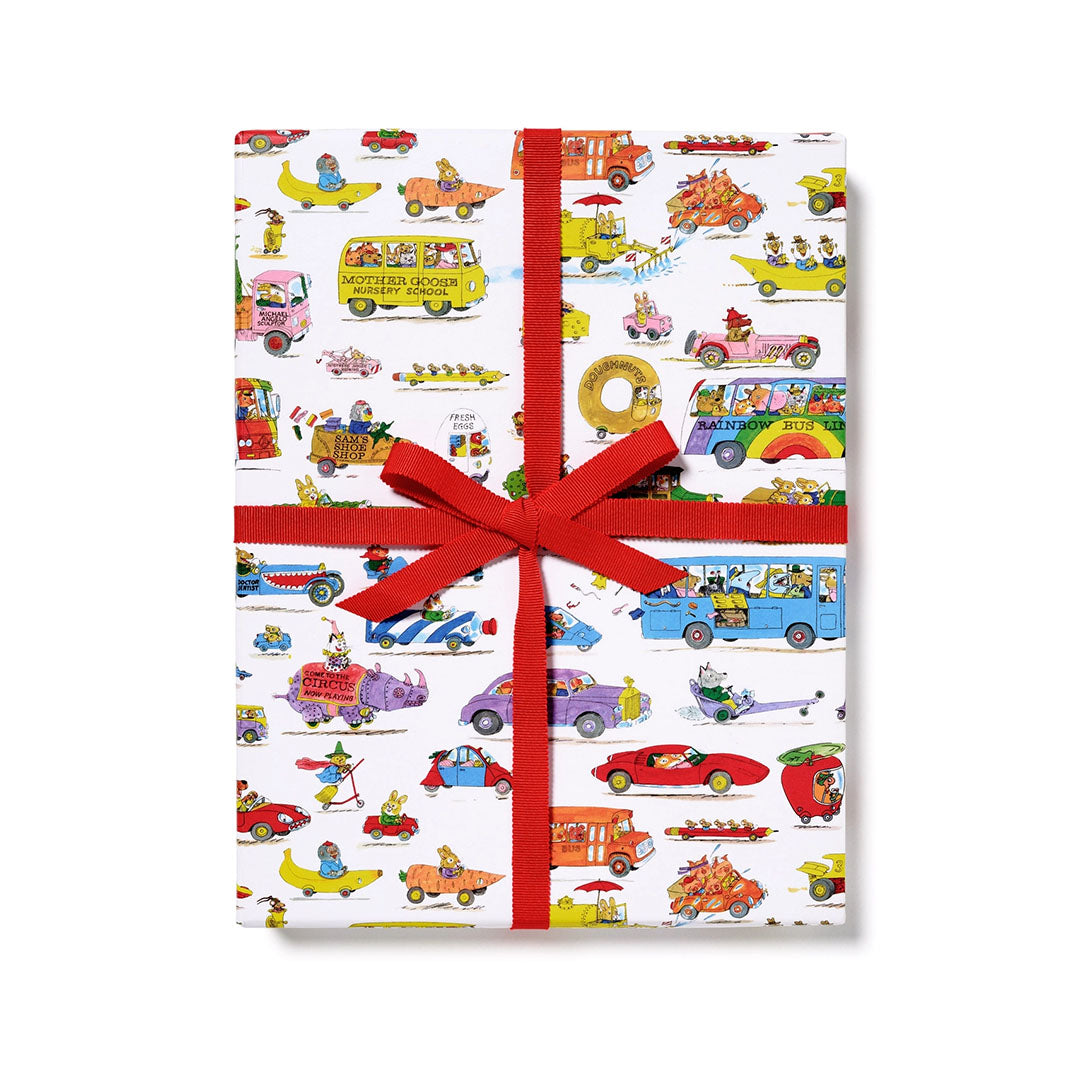 Richard Scarry Busytown Cars Wrapping Paper - Roll of 3 Sheets