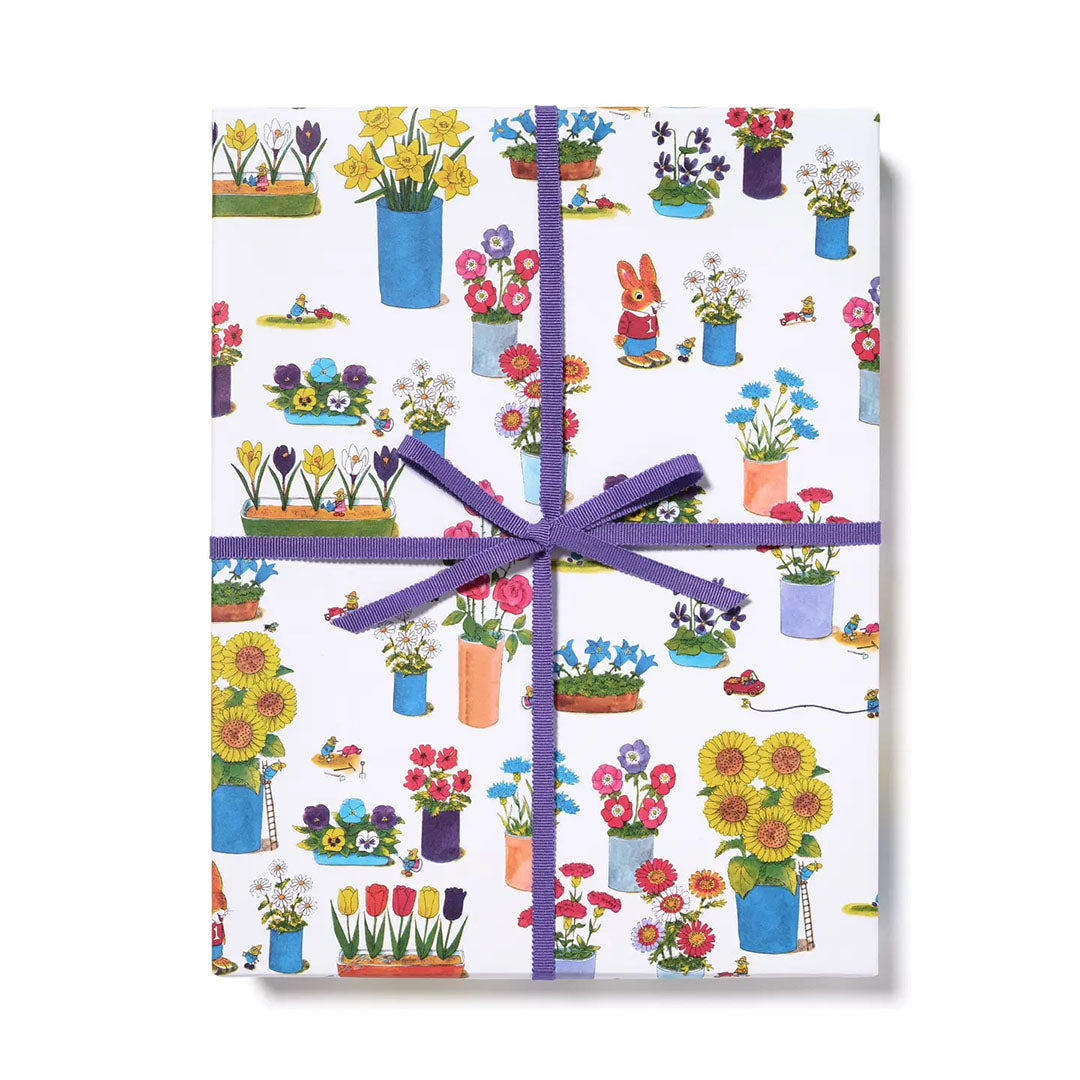 Richard Scarry Busytown Flowers Wrapping Paper - Roll of 3 Sheets