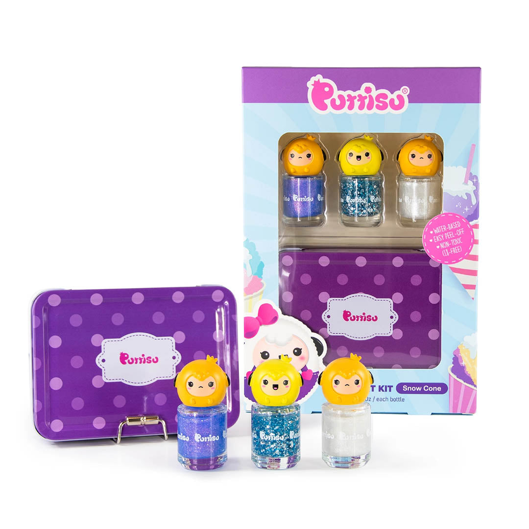 3-Color Nail Art Gift Set- Snow Cone - Purple Box