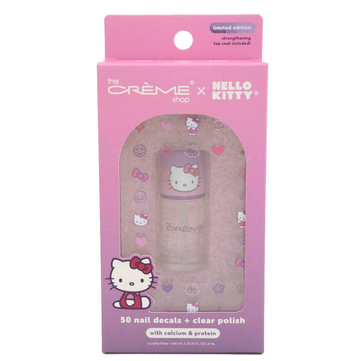NEW 50 Nail Decals + Clear Polish - The Creme Shop x Hello Kitty