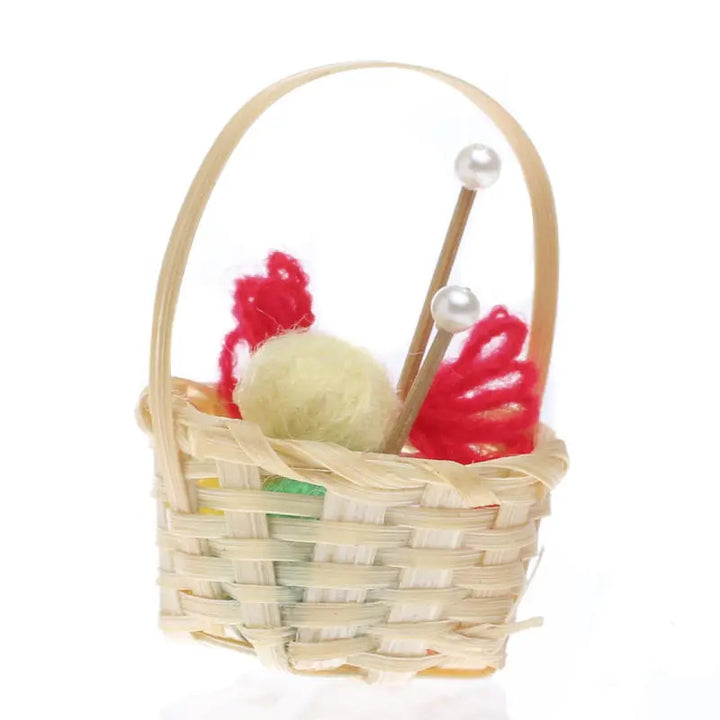 Dollhouse Miniatures:  Wicker Knitting Basket