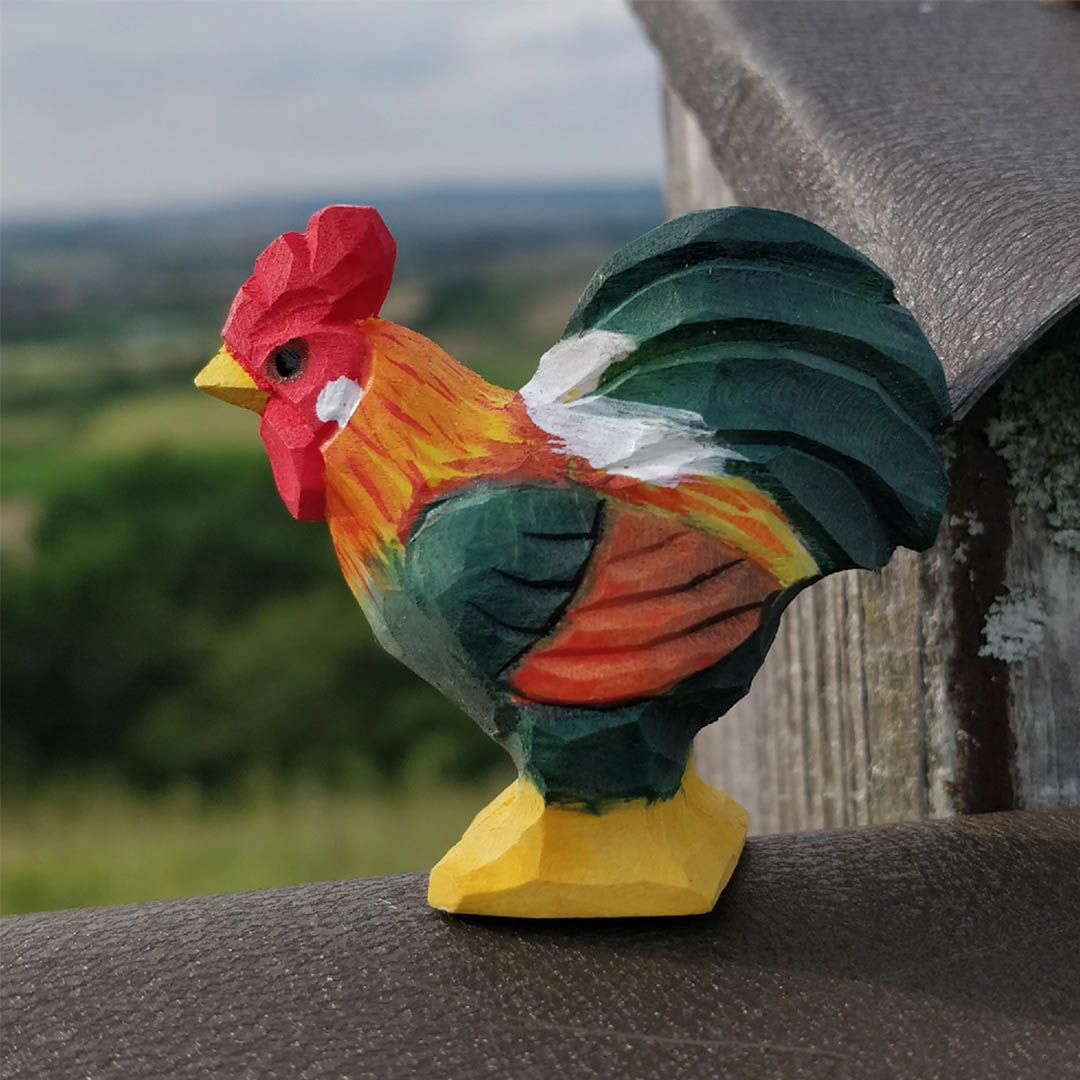 Wooden Rooster Animal Toy
