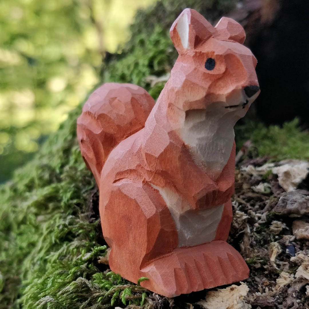 Wooden Red Squirrel Animal Toy