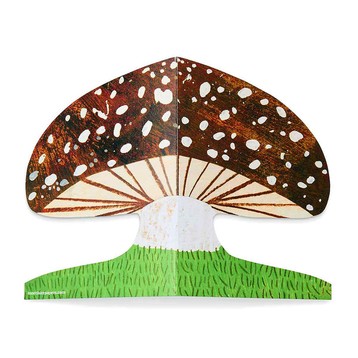 Brown Mushroom Shaped Greeting Card
