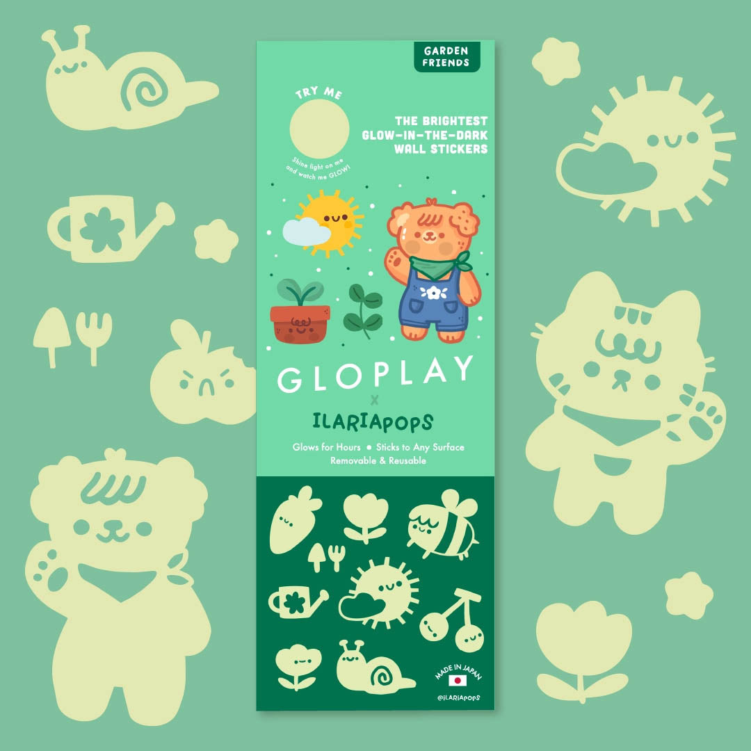 Japanese Glo Stickables Set- Garden Friends By Ilariapops