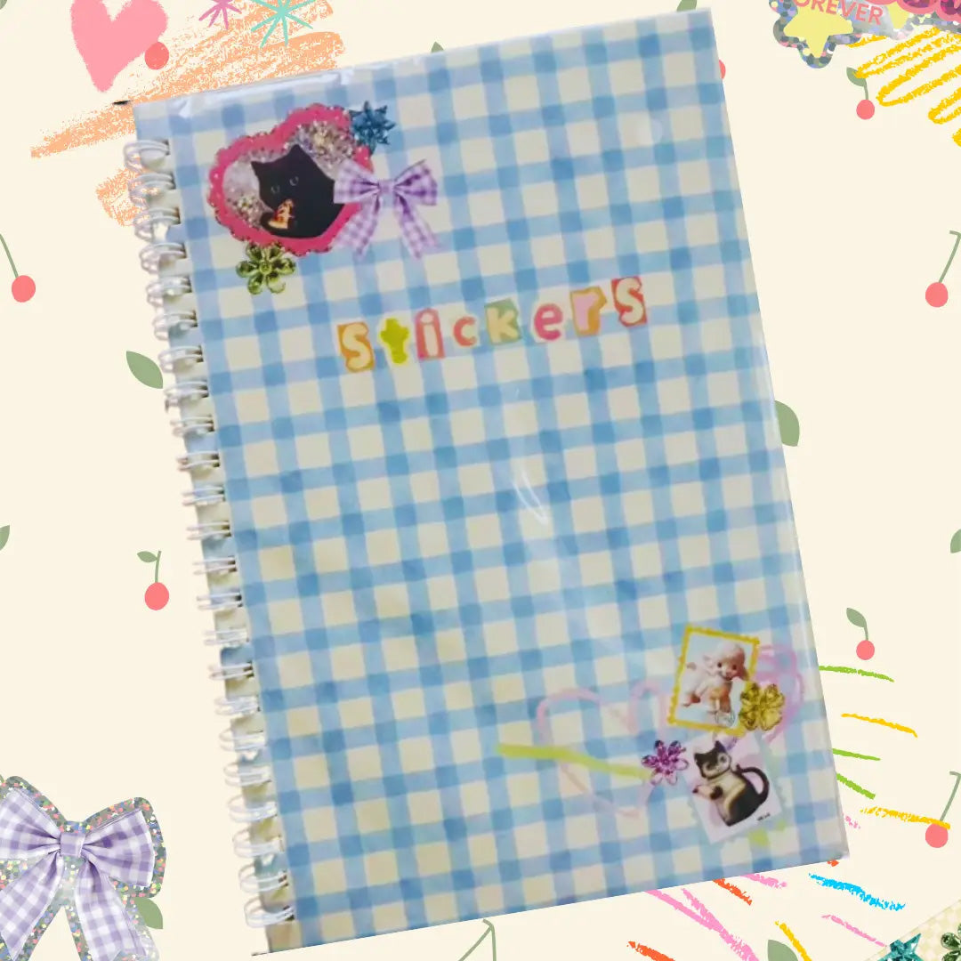 Gingham Sticker Keeper Book - Two Sizes Available!