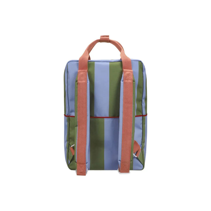 Large Backpack Bag - Stripes - Tickling Grass + Cloud Blue