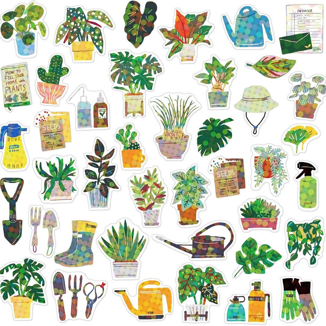Japanese 40 Pc. Sticker Set- Green Plants
