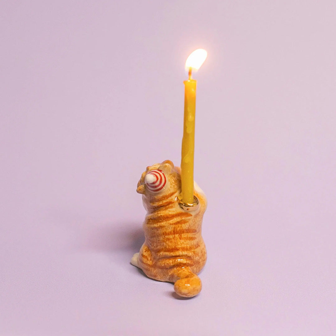 Limited Ceramic Cake Topper Candle Holder- Exotic Shorthair Cat