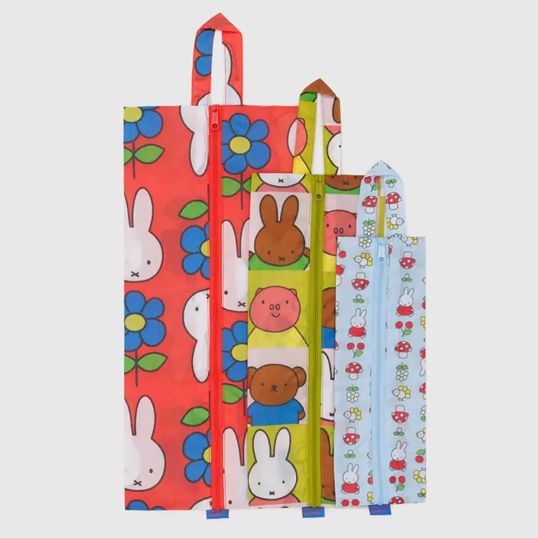 NEW Miffy X Baggu Zip Pouch Set