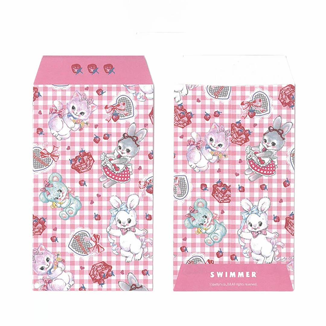 Swimmer Kawaii Mini Envelopes - Gingham